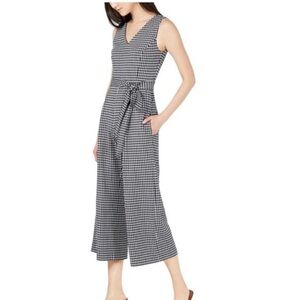 Calvin Klein Black and White Checkered Jumpsuit